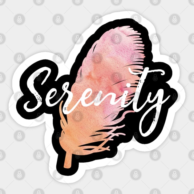 Serenity Watercolor Feather Sticker by jutulen